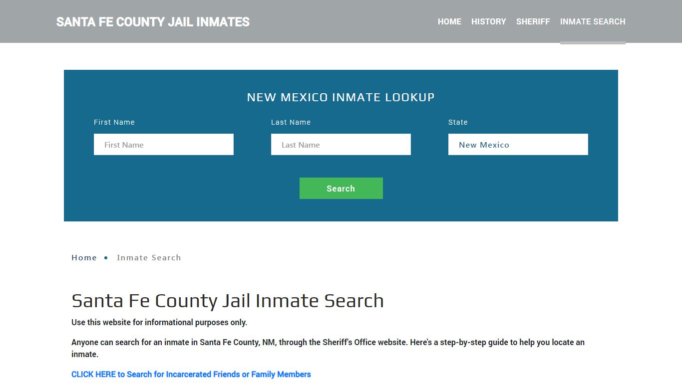 Santa Fe County, NM Detainee Lookup